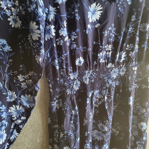 Blue Floral Smocked Dress S Cottagecore Whimsical GAP New With Tag - Picture 2 of 6